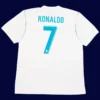 Real Madrid home white retro jersey back with #7, lightweight breathable and collector’s favorite.