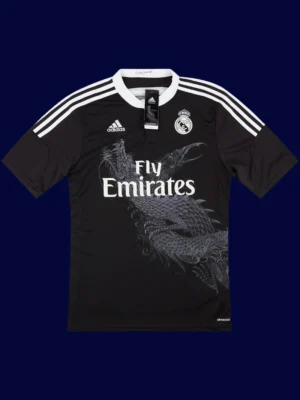 Real Madrid third dragon retro jersey front, Ronaldo striking #7 breathable classic for fans.