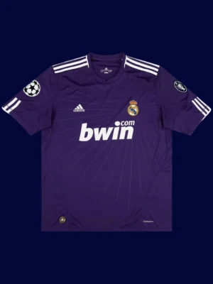 Real Madrid third purple retro jersey front, Ronaldo iconic #7 breathable classic fan gear.