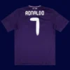 Real Madrid third purple retro jersey back with #7, Ronaldo historic design, lightweight breathable.