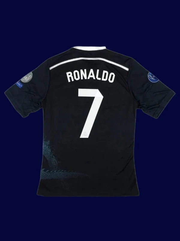 Real Madrid UCL third retro jersey back with #7, Ronaldo iconic design, lightweight breathable.
