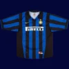 Ronaldo Inter Milan home retro jersey front 98/99, high-quality breathable fan gear.