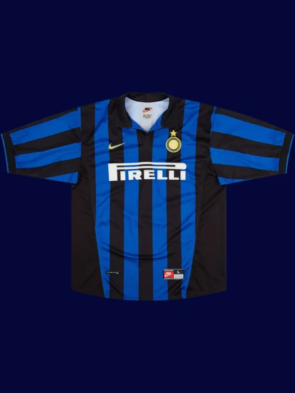Ronaldo Inter Milan home retro jersey front 98/99, high-quality breathable fan gear.