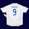 Ronaldo Real Madrid home white retro jersey back 06/07 with #9, high-quality breathable design.