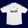 Real Madrid home white retro jersey front, Ronaldo historic #9 breathable classic for fans.