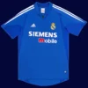 Ronaldo Real Madrid third blue retro jersey front 04/05, high-quality breathable fan gear.
