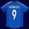 Ronaldo Real Madrid third blue retro jersey back 04/05 with #9, high-quality breathable design.