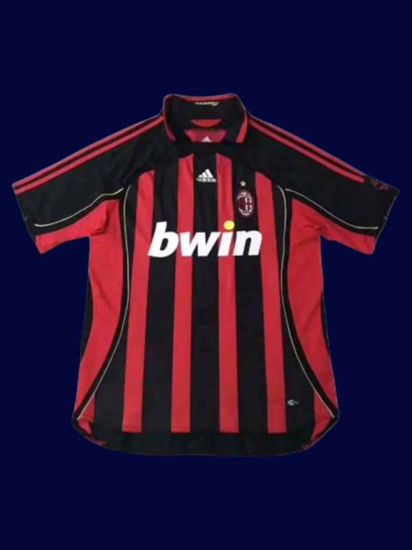 Ronaldo AC Milan home retro jersey front 06/07, high-quality breathable fan gear.