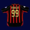 Ronaldo AC Milan UCL home retro jersey back 06/07 with #99, high-quality breathable design.