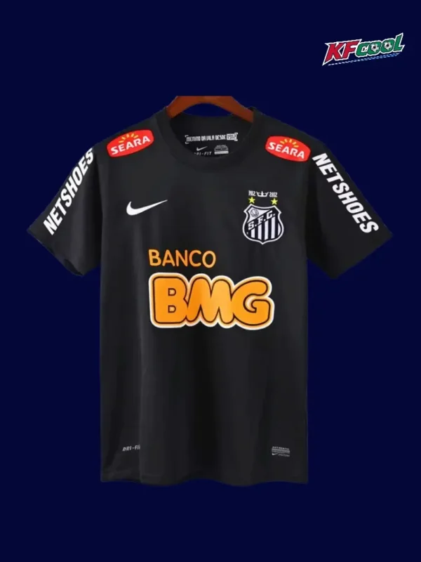 Santos away classic retro jersey 2012/13 front white black away design
