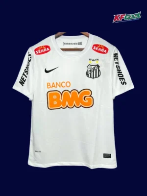 Santos home classic retro jersey 2012/13 front white black stripes