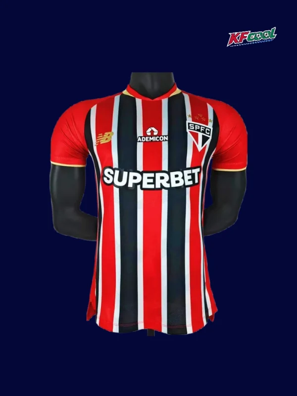 Sao Paulo away jersey 25/26 player version front black white red design