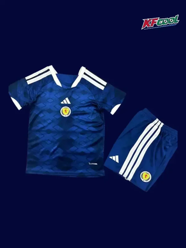 Scotland home kids kit 26/27 fans front — child size, breathable