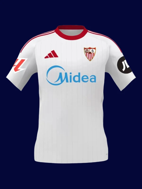 Seville Home Jersey 25/26 Fans Version front with club crest and classic red stripes.