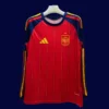 Spain home red long sleeve fans jersey 26/27 front, fan edition