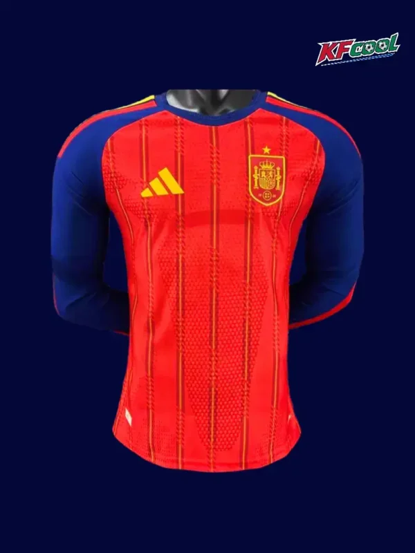 Spain home red long sleeve player jersey 26/27 front, pro fit
