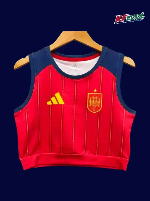 Spain home women’s yoga vest 26/27 front — sleeveless athletic top
