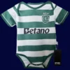 Sporting Portugal Home Red Babysuit kits 25/26 front lightweight breathable infant football outfit