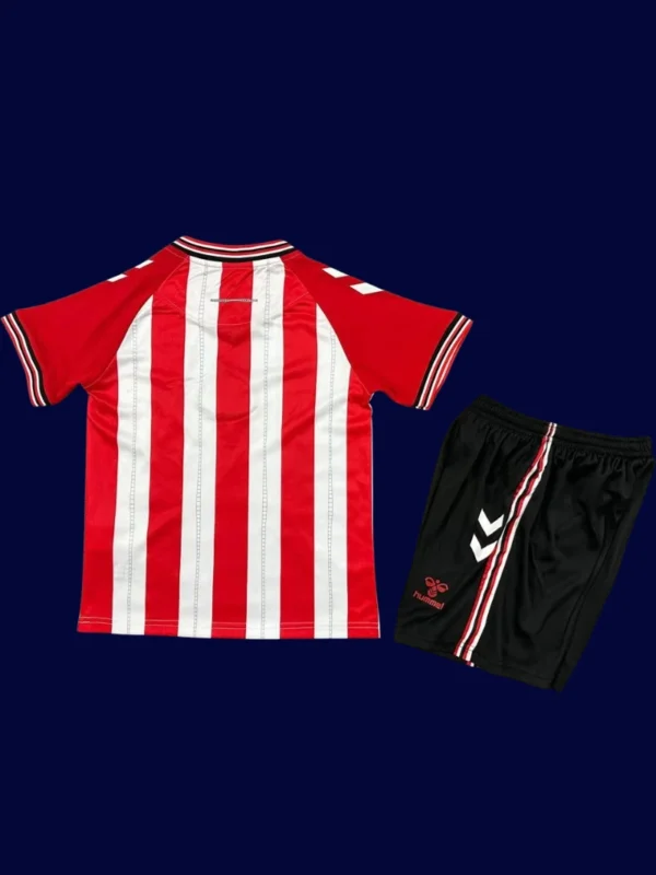 Sunderland Home Kids Kits 25/26 back with printed number panel.