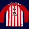 Sunderland Home Long Sleeve Jersey 25/26 Fans Version front with classic red-and-white stripes.