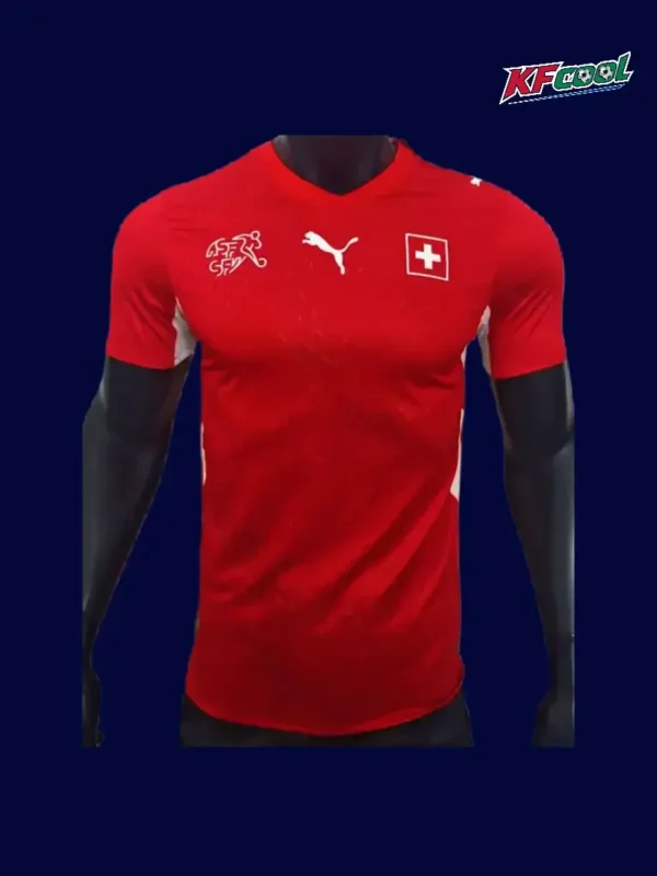 Switzerland 26/27 home player jersey front — pro fit, red design