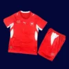 Switzerland home red kids kit 26/27 fans front — child size, breathable