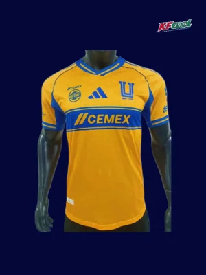 Tigres 25/26 player home jersey front premium performance fabric