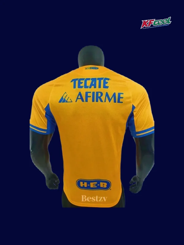 Tigres 25/26 player home jersey back with custom number