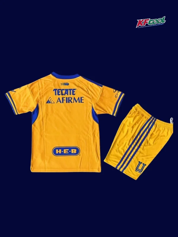 Tigres 25/26 kids home kit back view custom number