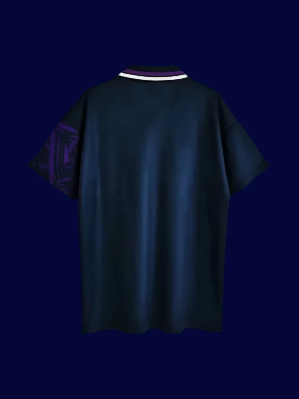 back view of Tottenham away retro jersey (94/95) showing number-ready back panel.