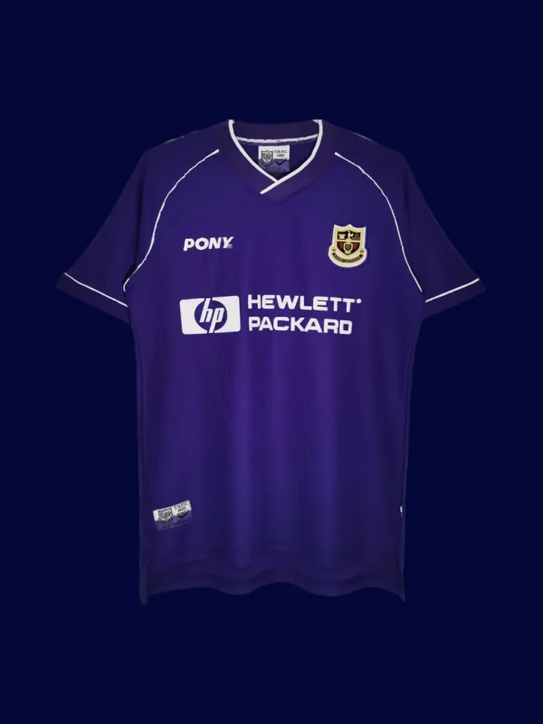 front view of Tottenham away retro jersey (98/99) in classic away colors.