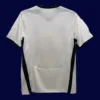 back view of Tottenham home white retro jersey (08/09) showing stitched back panel.
