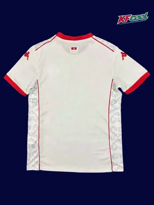 Tunisia away white jersey 26/27 fans back with logo area