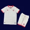 Tunisia away white kids kit 26/27 fans front — youth alternate kit
