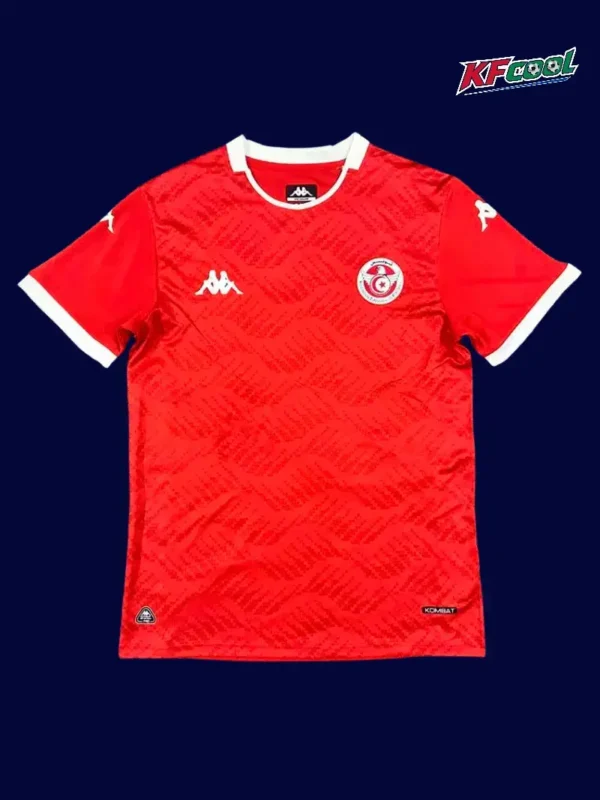 Tunisia home red jersey 26/27 fans front — breathable material