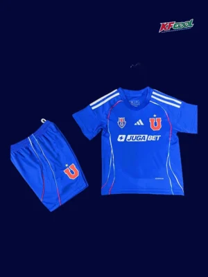 Universidad De Chile 25/26 kids home kit front breathable