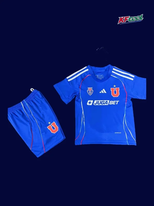 Universidad De Chile 25/26 kids home kit front breathable