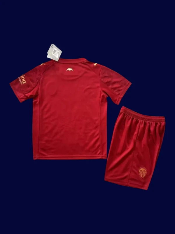 Valence Away Kids Kits 25/26 back showing printed number area.