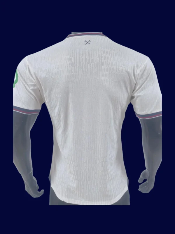 West Ham Away Jersey 25/26 Player Version back with stitched number area.