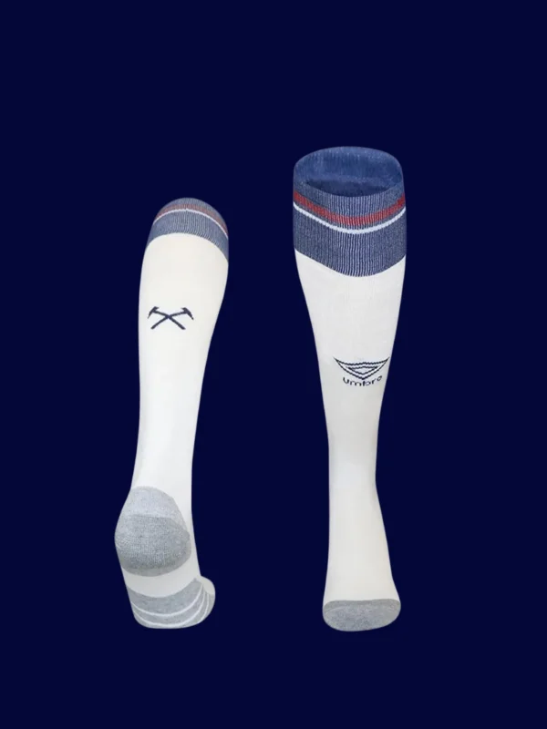 West Ham Away Sock 25/26 front showing official away colors.