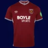 West Ham Home Jersey 25/26 Fans Version front with classic claret-and-blue design and crest.