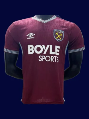 West Ham Home Jersey 25/26 Player Version front with professional cut and club crest.