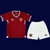 West Ham Home Kids Kits 25/26 front with mini crest and youth-friendly fit.