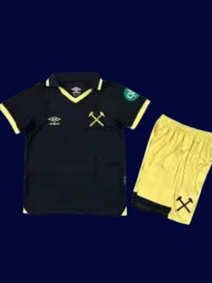 West Ham Third Kids Kits 25/26 front with third kit design and mini crest.