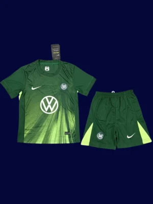 Wolfsburg Home Kids kits 25/26 front lightweight breathable junior shirt