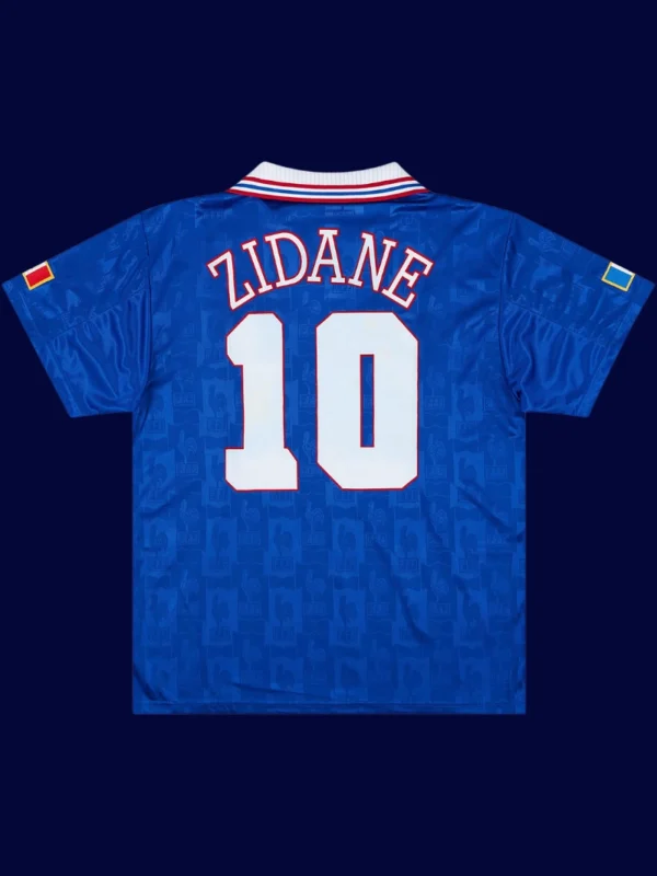 Zidane 10 France Home Blue Retro Jersey Euro Cup 1996B - KFCool – Football Jerseys & Soccer Kits Store Zidane France home blue retro jersey back Euro Cup 1996 with #10, high-quality breathable design.