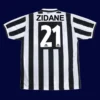 Zidane Juventus home retro jersey back 96/97 with #21, high-quality breathable design.