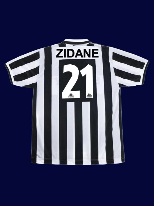 Zidane Juventus home retro jersey back 96/97 with #21, high-quality breathable design.
