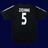 Zidane Real Madrid away black retro jersey back 04/05 with #5, high-quality breathable design.