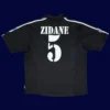 Zidane Real Madrid centenary away retro jersey back 02/03 with #5, high-quality breathable design.